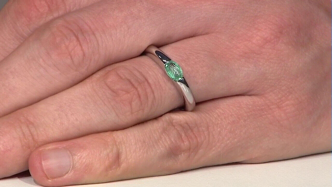 Video Anello in argento con Smeraldo Zambia
