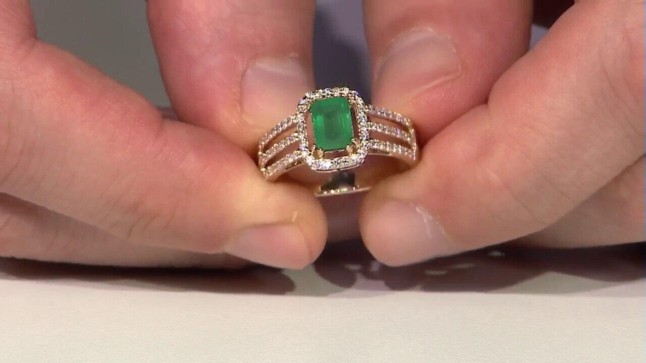Video Russischer Smaragd-Goldring (AMAYANI)
