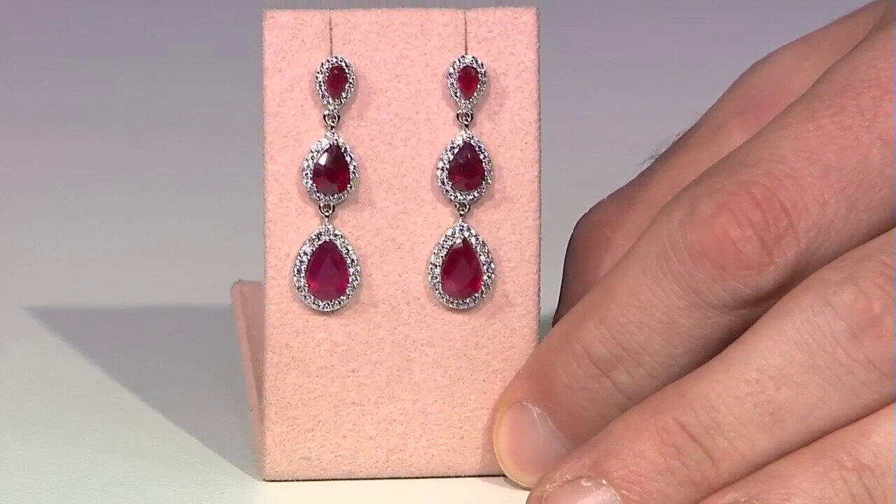 Video Boucles d'oreilles en argent et Rubis de Madagascar