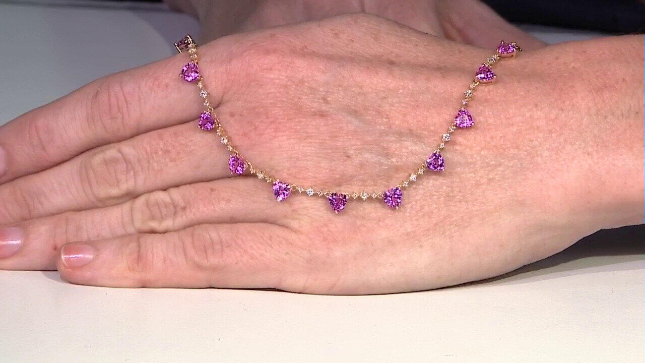 Video Collana in oro con Zaffiro Rosa (CIRARI)