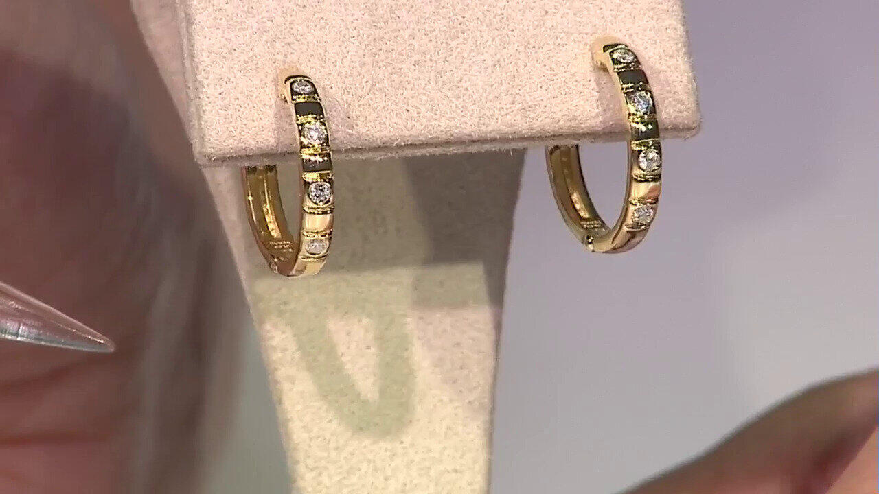 Video Zilveren oorbellen met I2 (H) Diamanten
