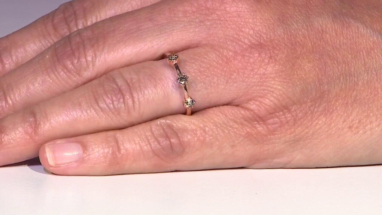 Video 9K SI1 Argyle Rose De France Diamond Gold Ring (Annette)