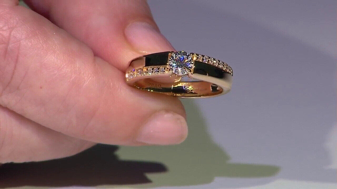 Video Bague en or et Diamant VVS2 (G) (Annette)