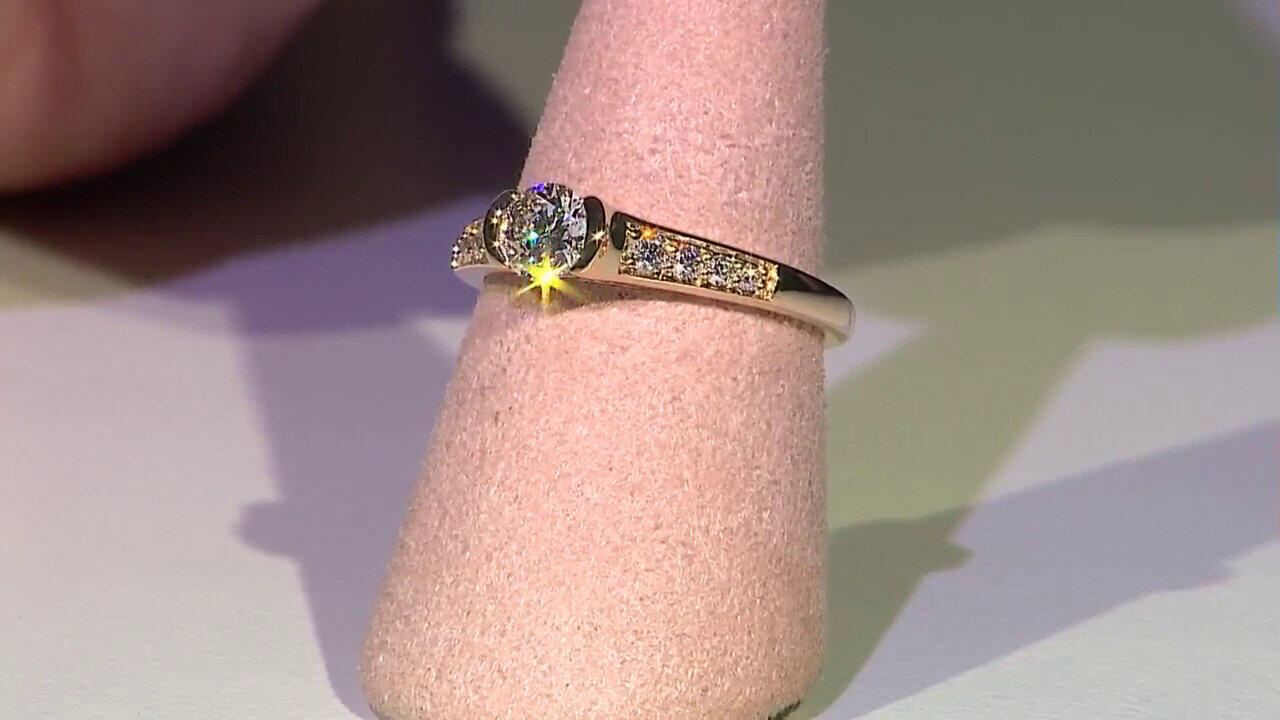 Video Bague en or et Diamant VVS2 (G) (Annette)