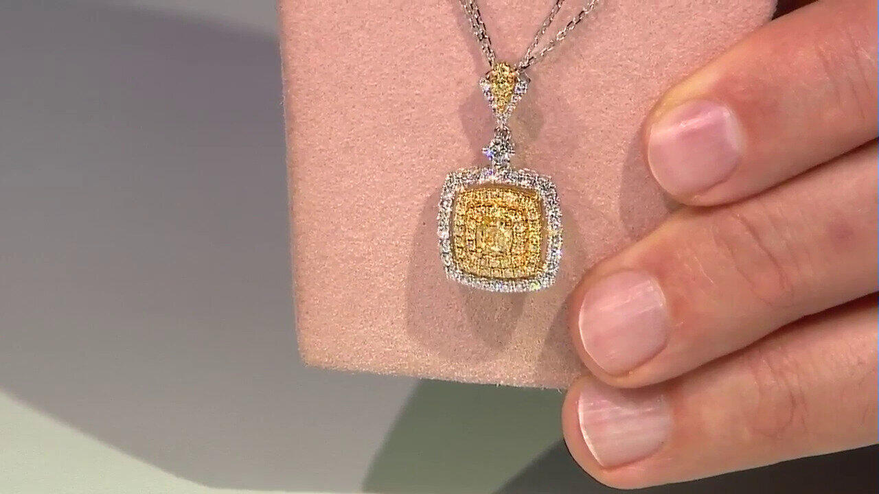 Video 18K SI2 Yellow Diamond Gold Necklace (CIRARI)