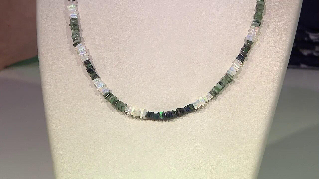 Video Welo Opal Silver Necklace (Riya)