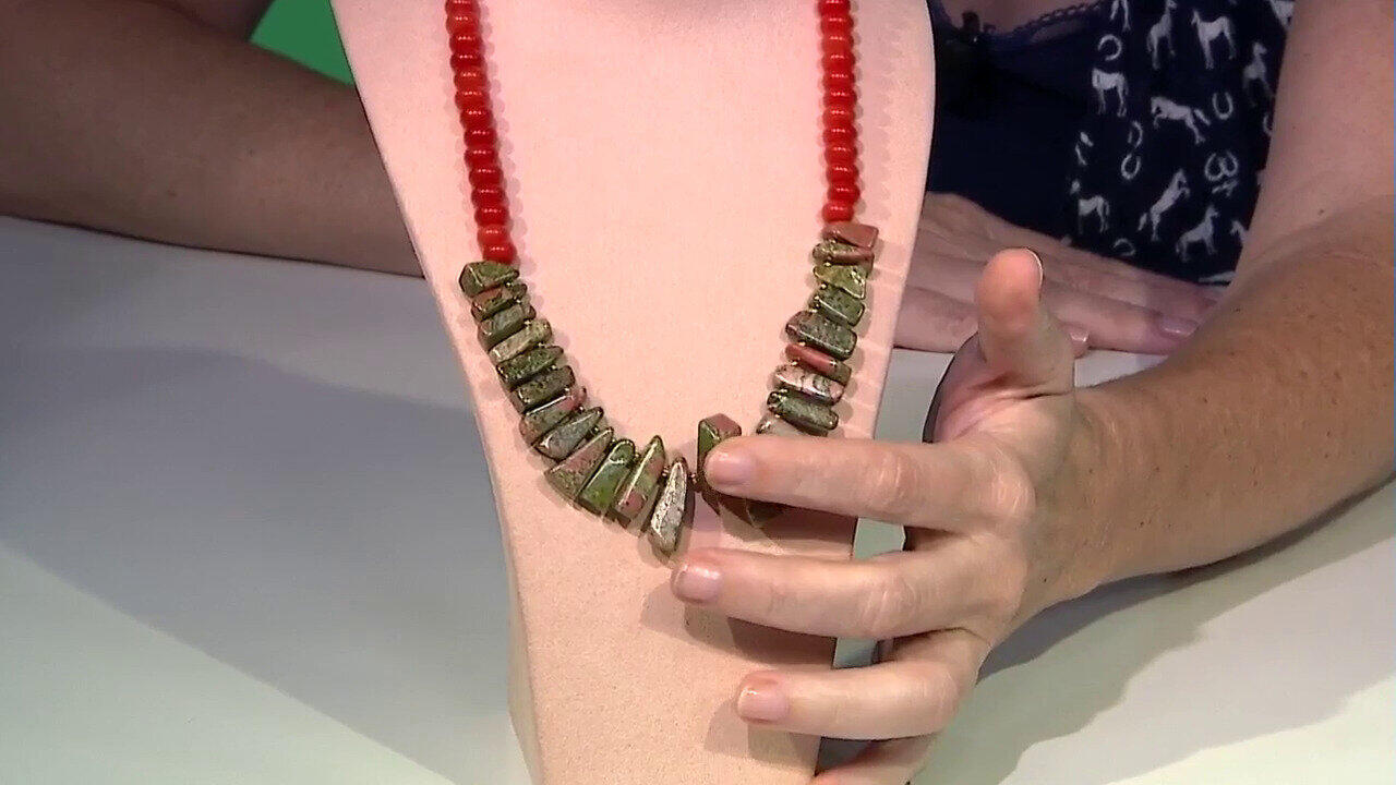 Video Orange Quartz Silver Necklace (Riya)