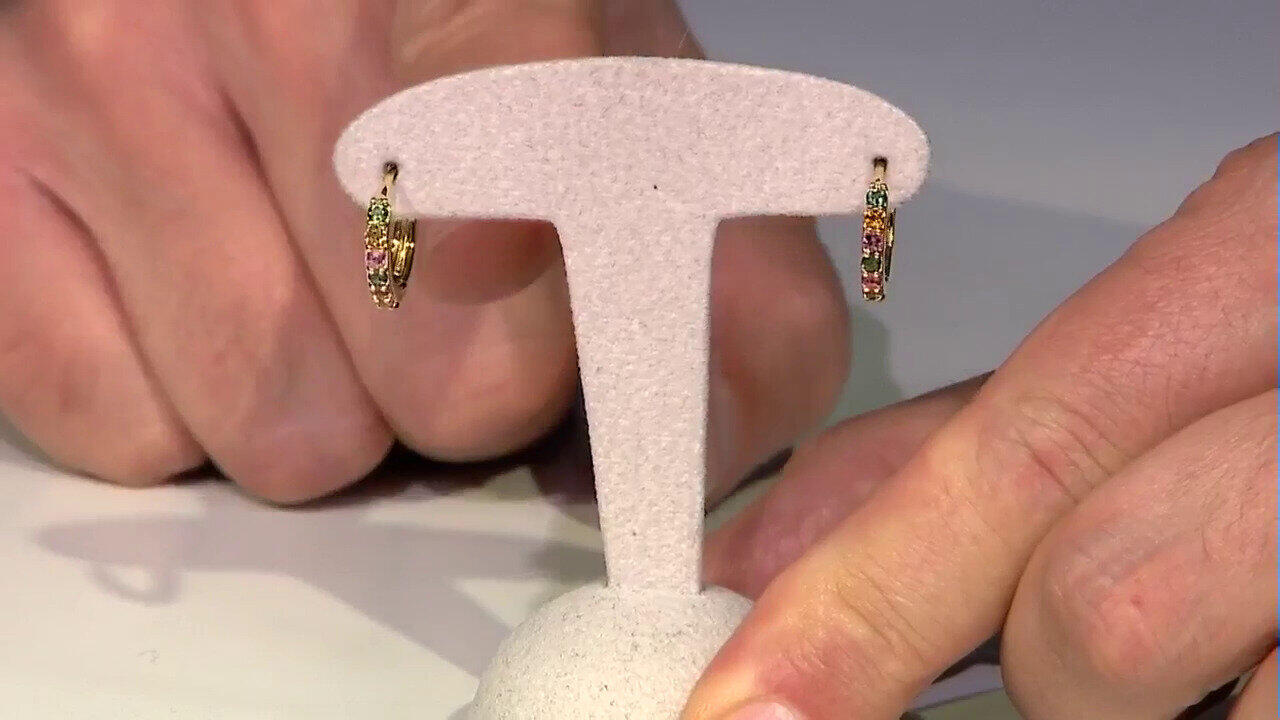Video Fancy Tourmaline Silver Earrings