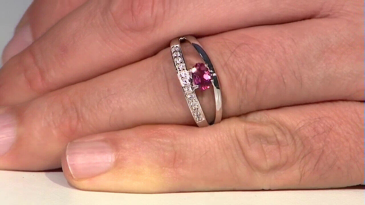 Video Nigerianischer Pinkfarbener Turmalin-Silberring
