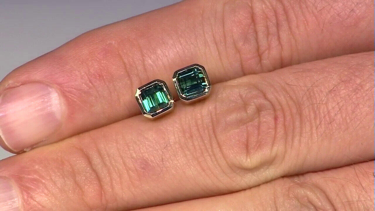 Video 9K Benedito Green Tourmaline Gold Earrings