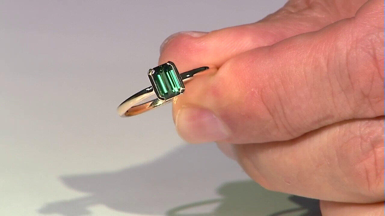 Video 9K Benedito Green Tourmaline Gold Ring