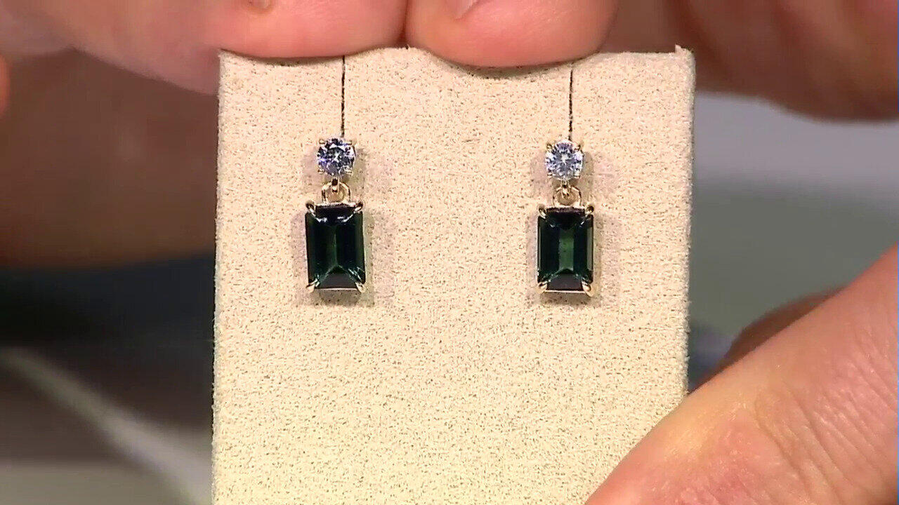 Video 9K Benedito Green Tourmaline Gold Earrings