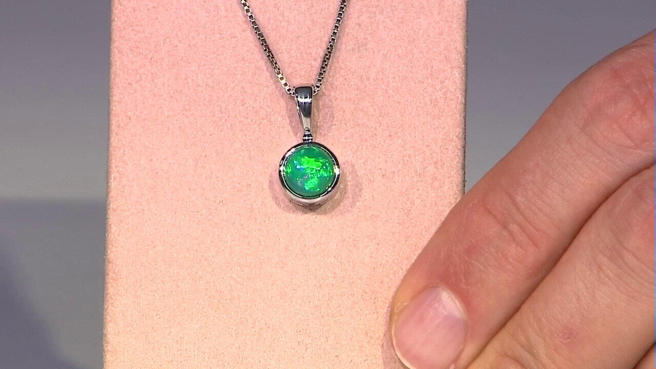 Video Äthiopischer Grüner Opal-Silberanhänger