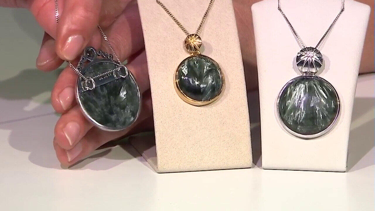 Video Colgante en plata con Serafinita (Bali Barong)