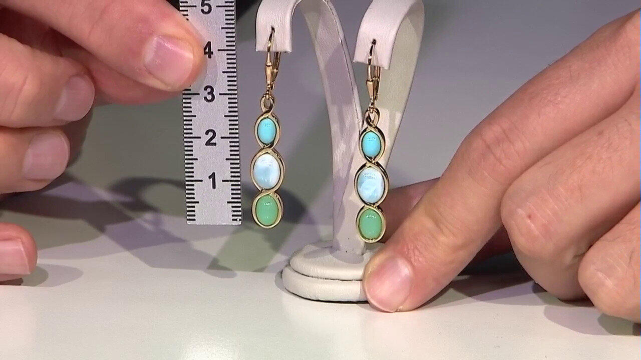 Video Orecchini in argento con Larimar (KM by Juwelo)