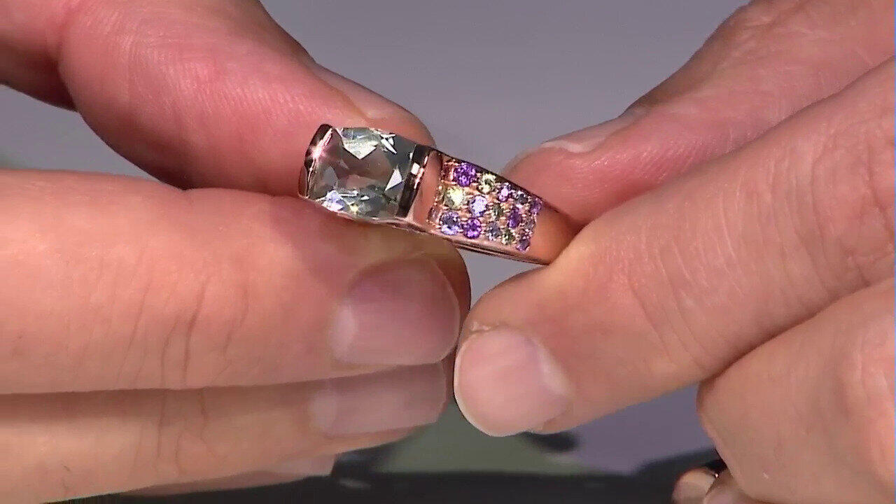 Video Zilveren ring met een groene amethist (KM by Juwelo)