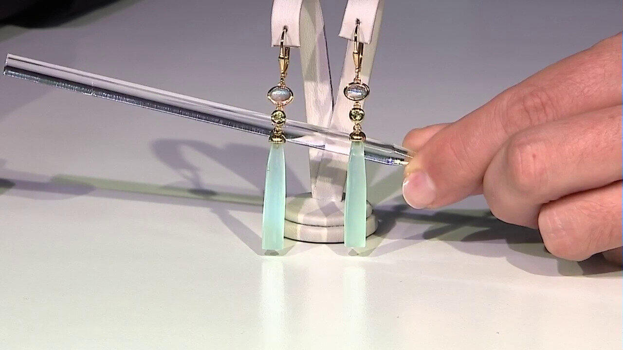 Video Orecchini in argento con Calcedonio Verde (KM by Juwelo)