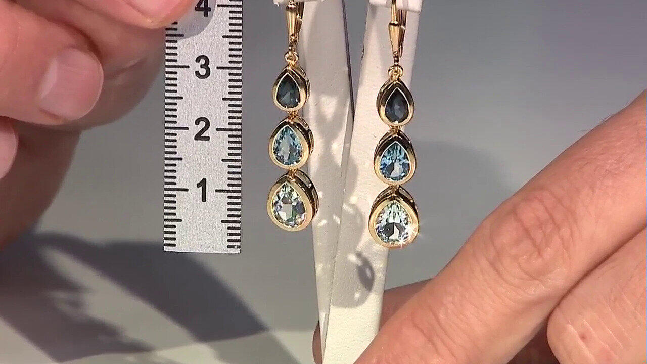 Video Orecchini in argento con Topazio Blu Cielo (KM by Juwelo)