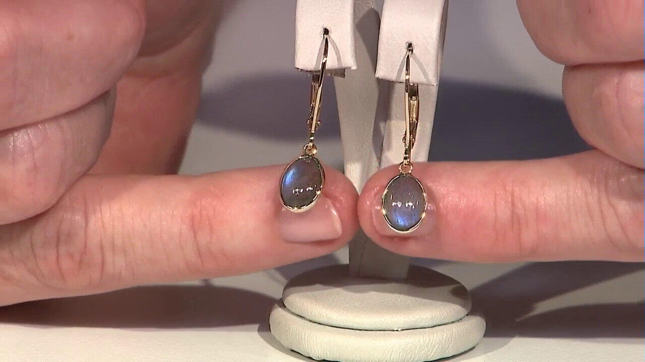 Video Orecchini in oro con Labradorite Blu Maniry