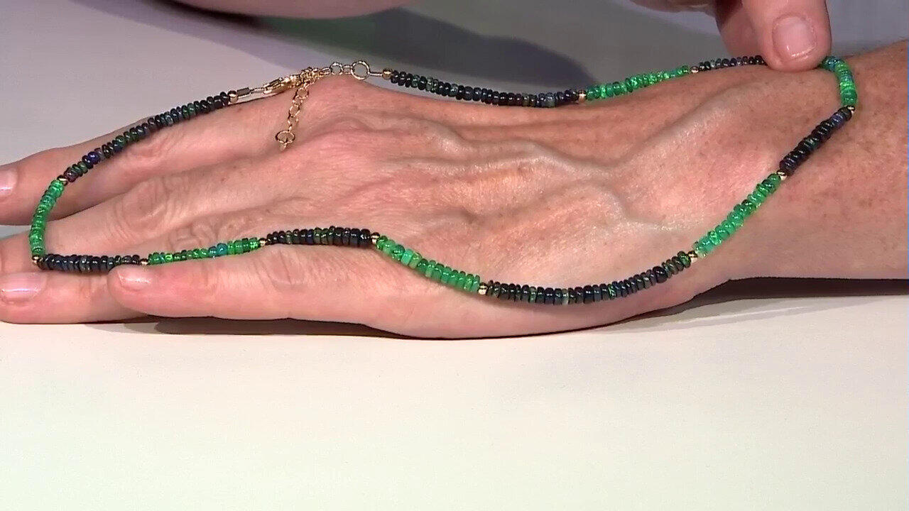 Video Green Ethopian Opal Silver Necklace