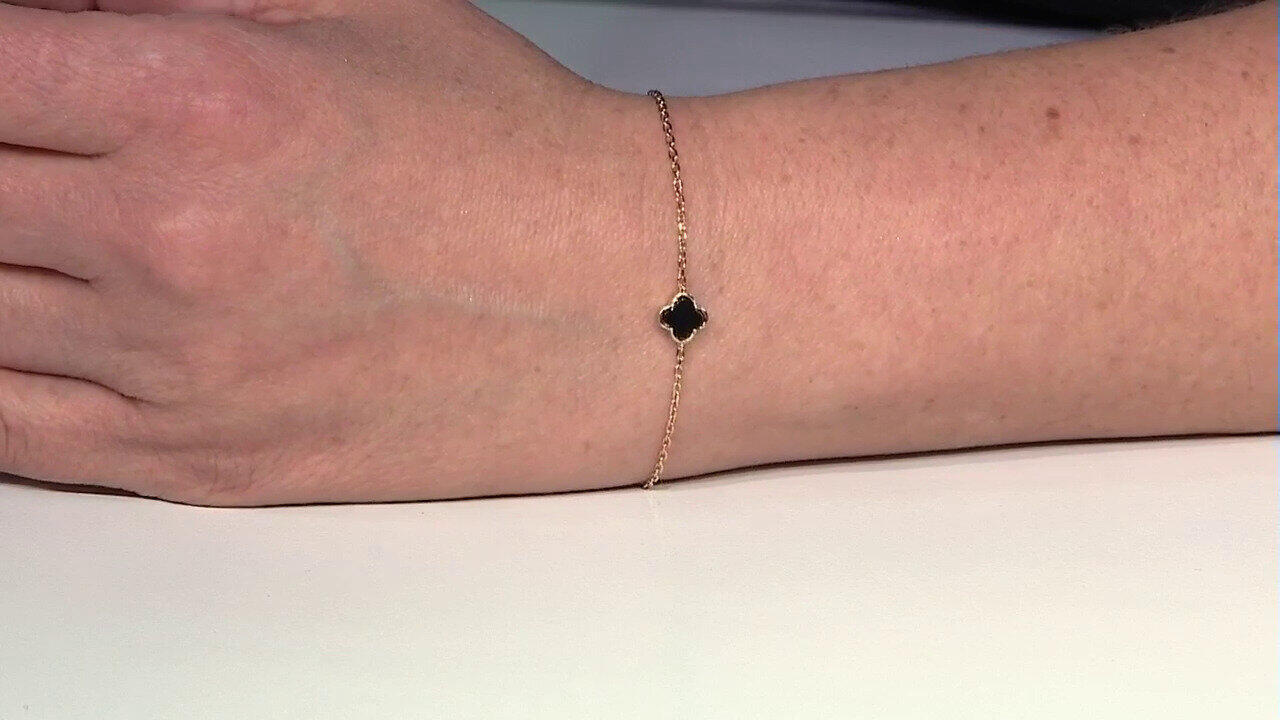 Video Schwarzer Onyx-Silberarmband