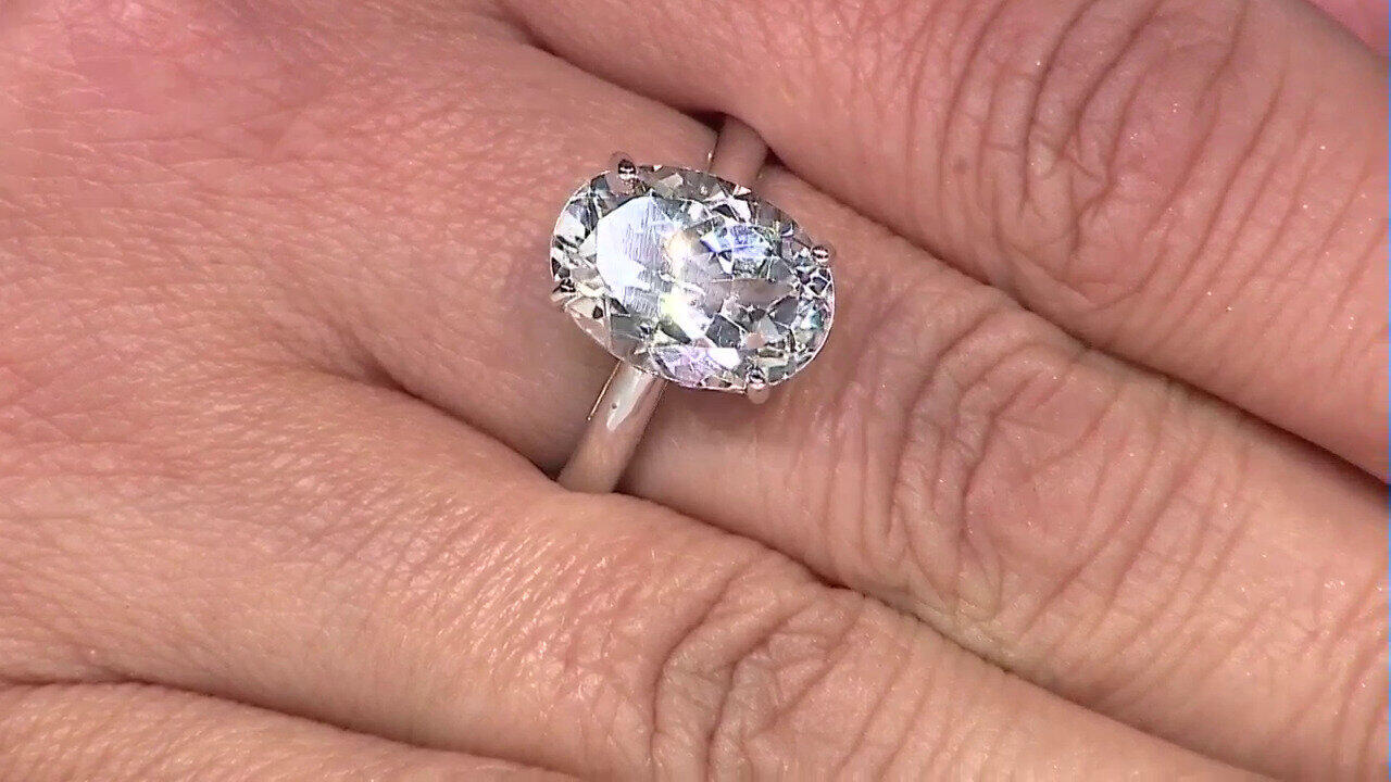 Video White Topaz Silver Ring