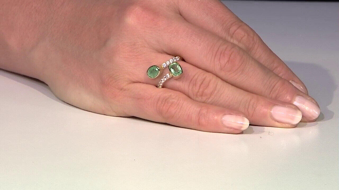 Video Äthiopischer Smaragd-Goldring (Adela Gold)