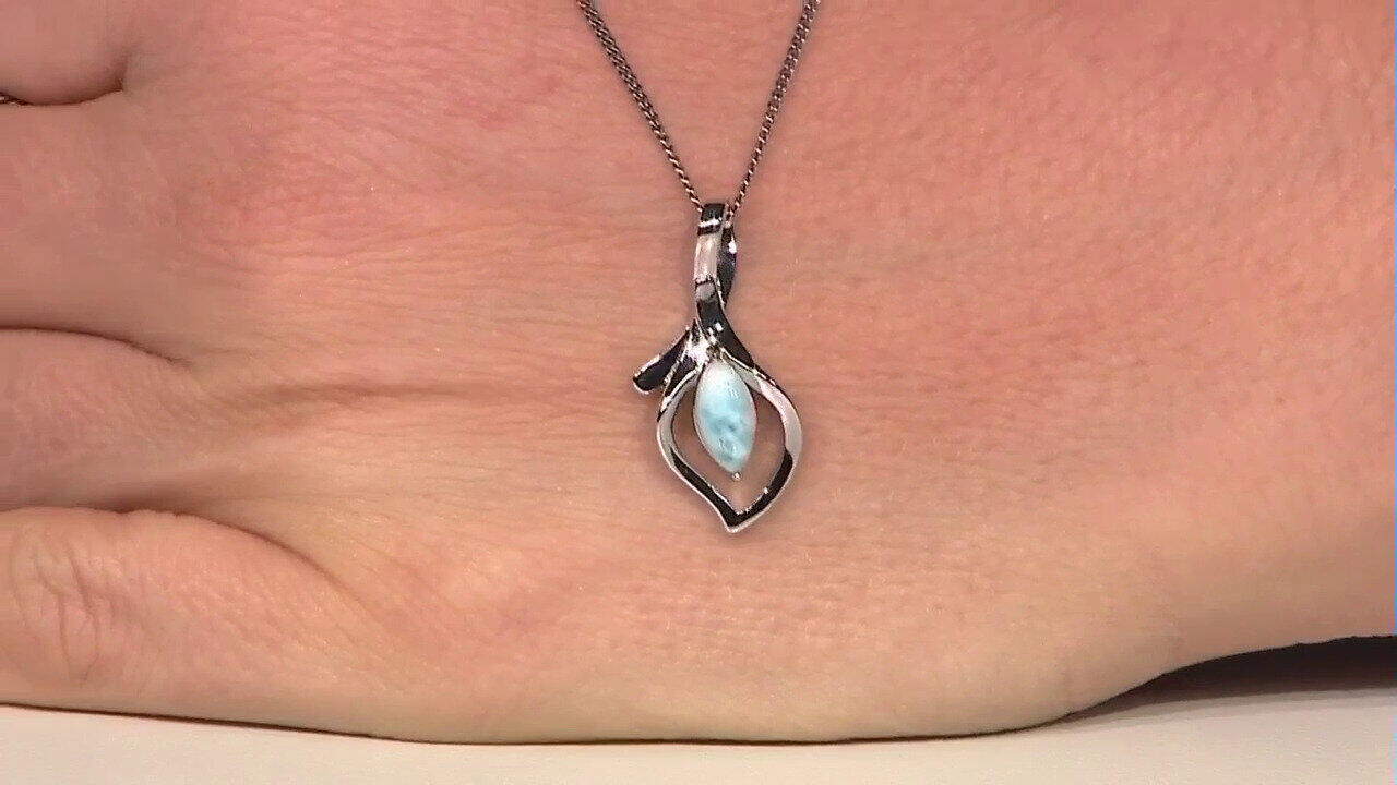 Video Zilveren hanger met een larimar