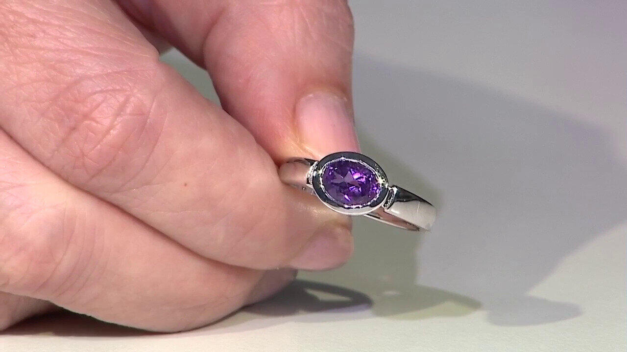 Video Anello in argento con Ametista Zambiana