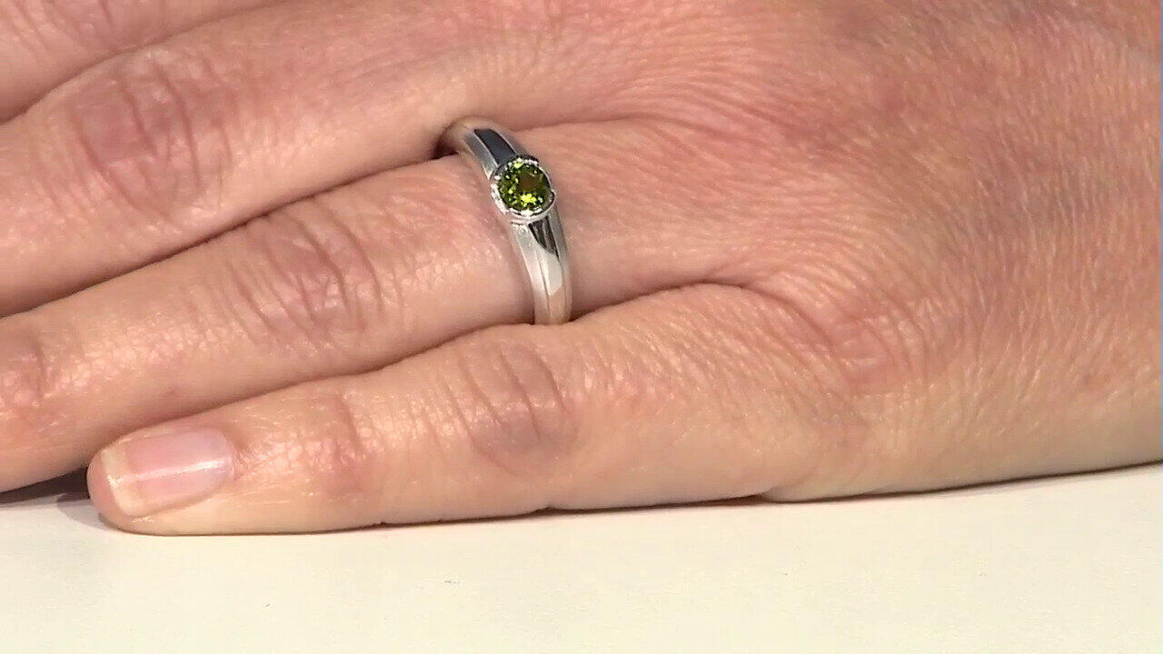 Video Anillo en plata con Turmalina verde de Brasil (Pallanova)