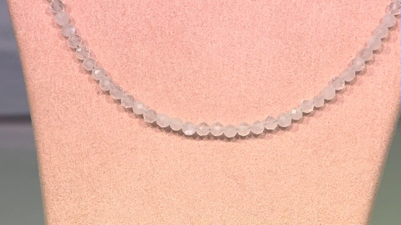 Video Collar en plata con Piedra de Luna arcoíris