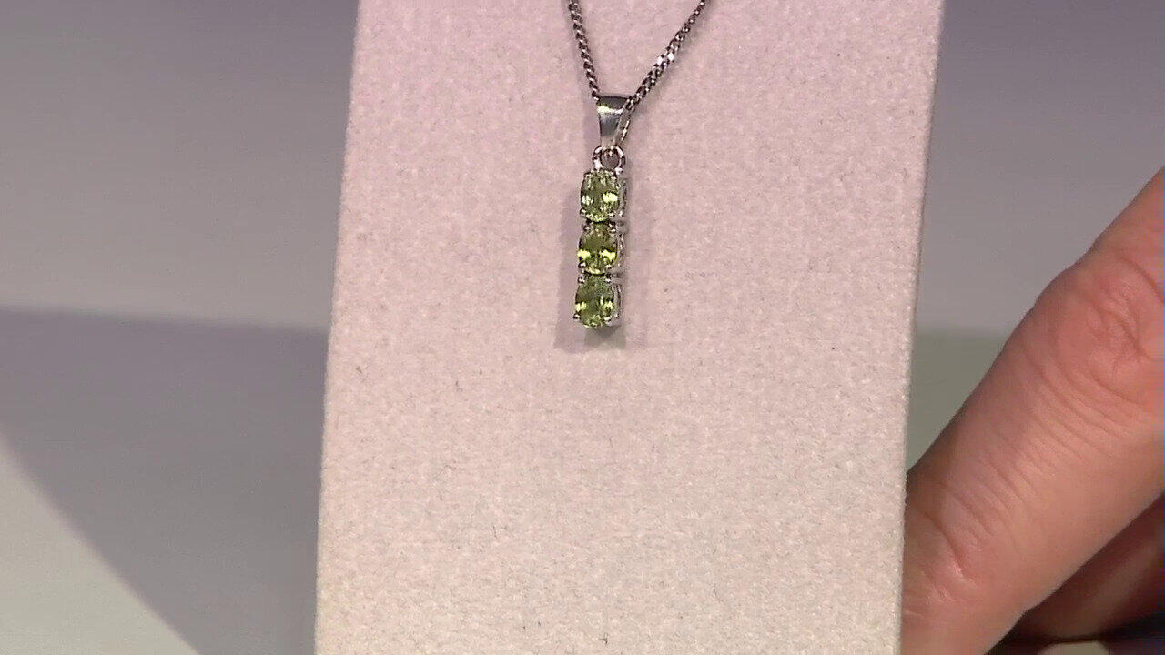 Video Ciondolo placcato in platino con Zaffiro del Mozambico