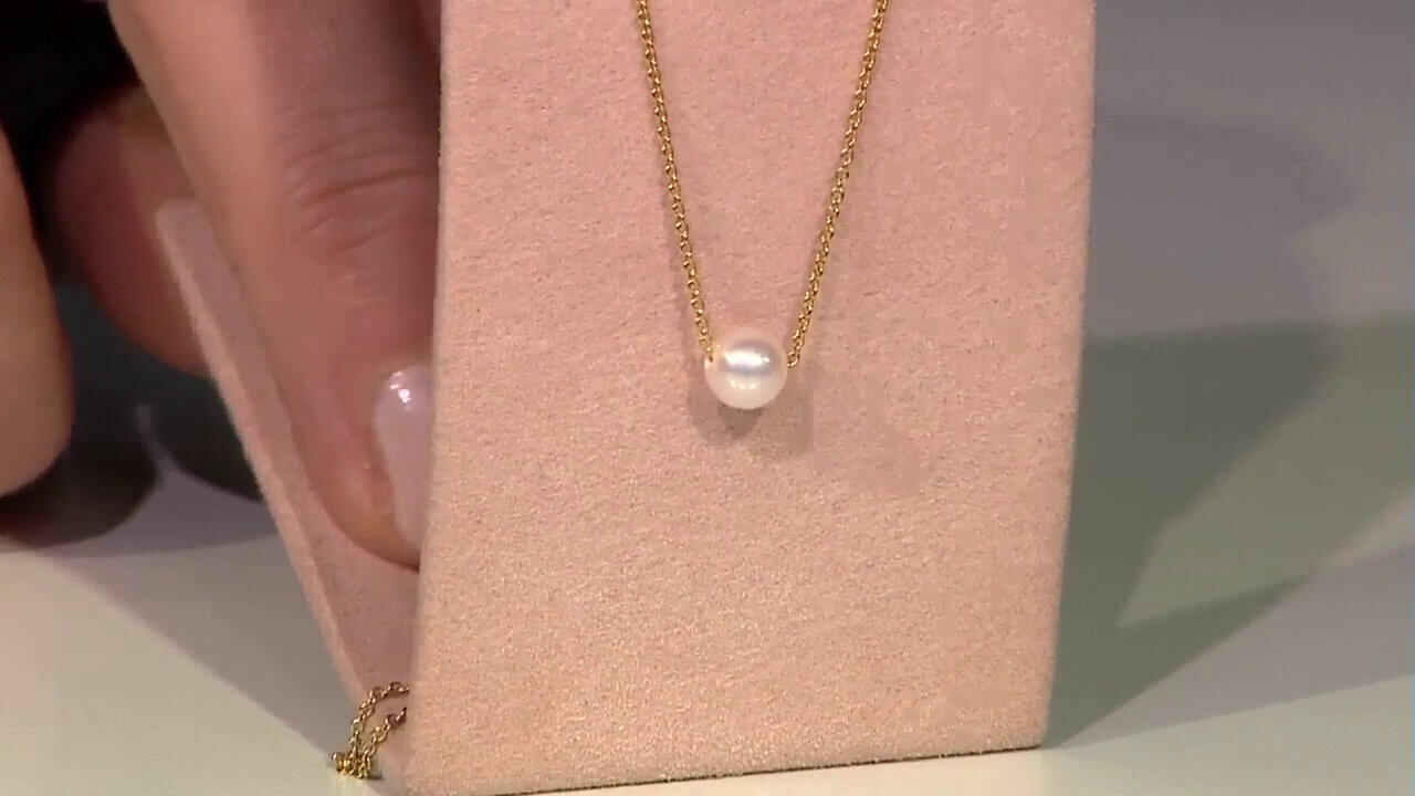 Video Collier en argent et Perle blanche de culture d'eau douce (Joias do Paraíso)