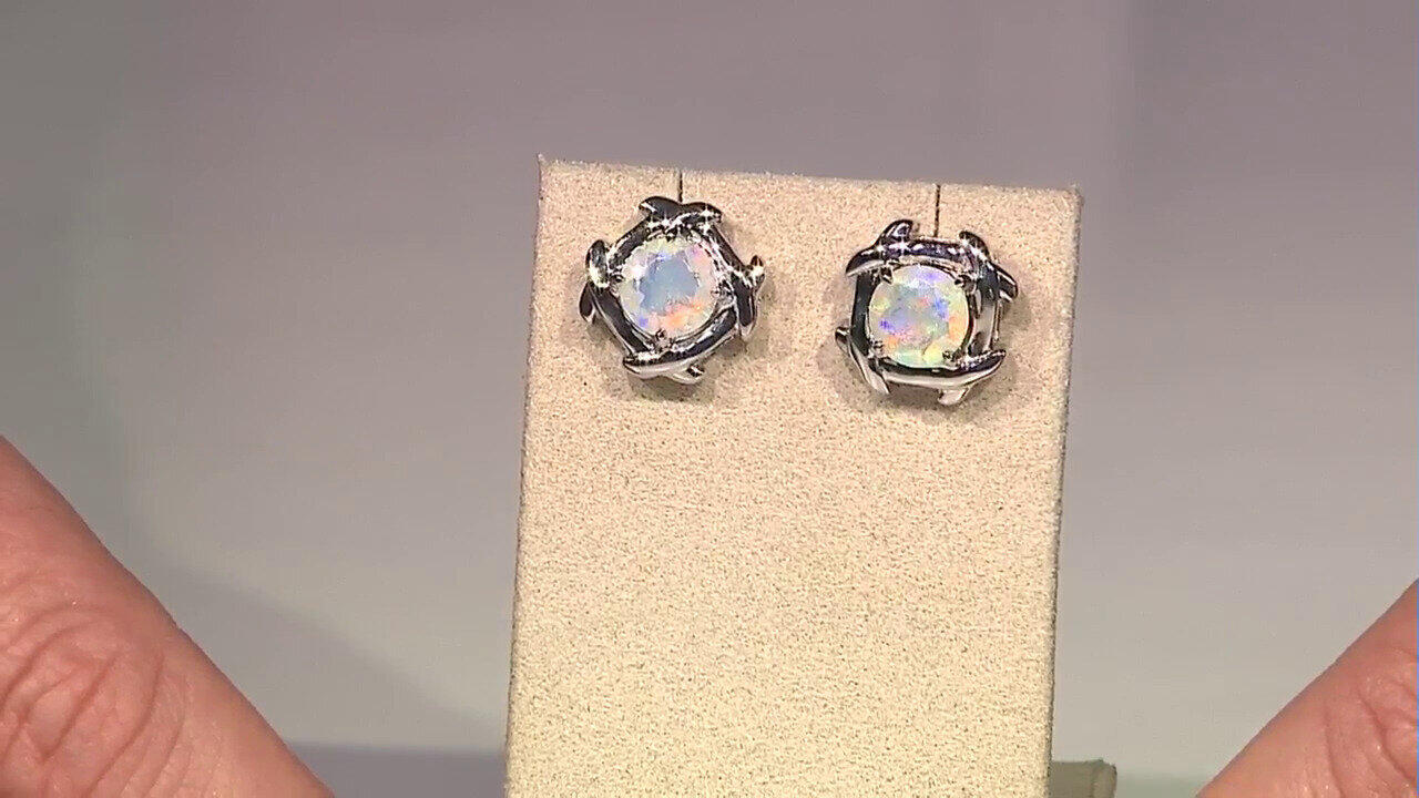 Video Welo Opal Silver Earrings