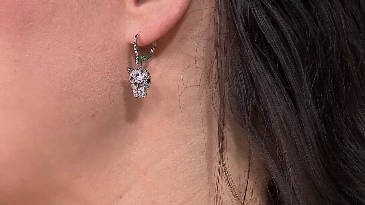 Video Boucles d'oreilles en argent et Zircon (Adela Silber)