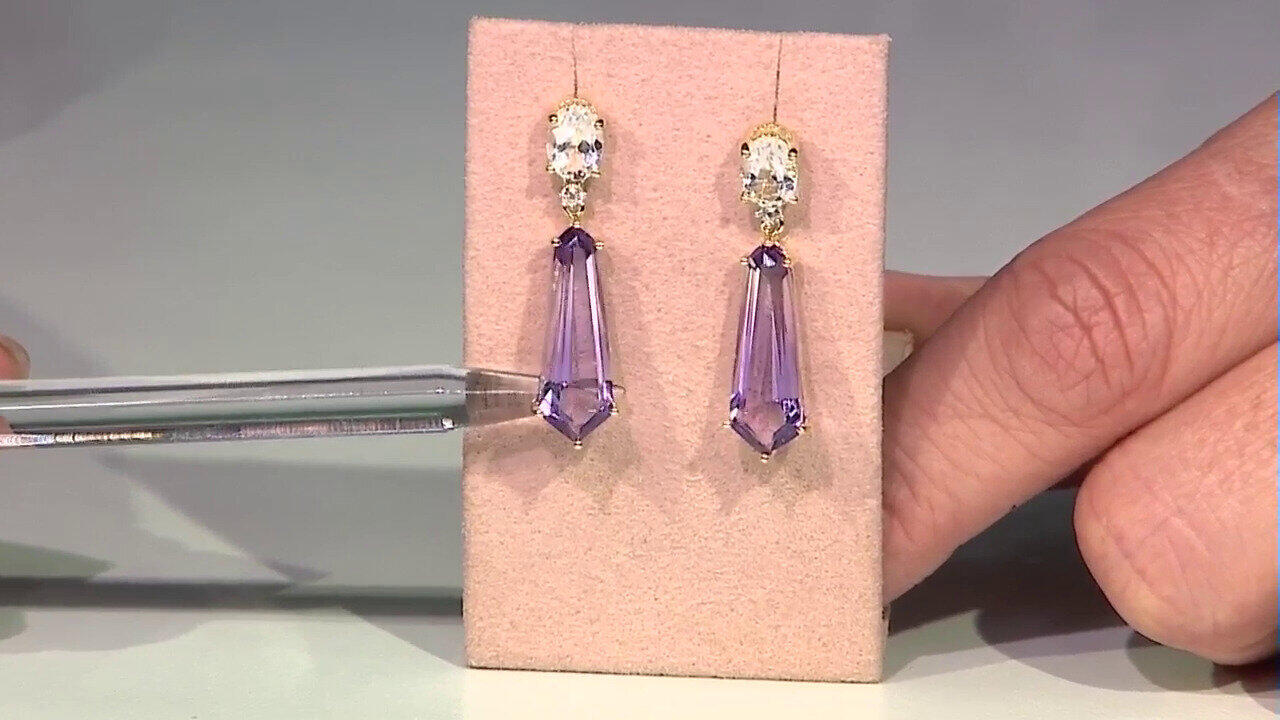 Video Amethyst-Silberohrringe (Adela Silber)