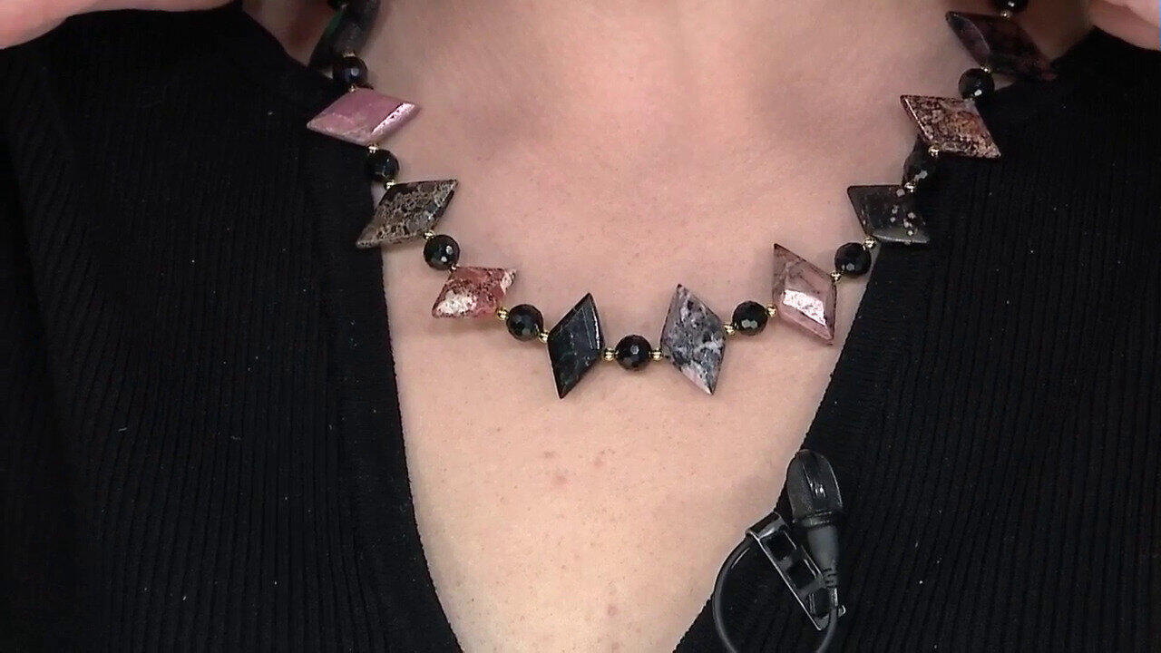 Video Collana in argento con Rodonite