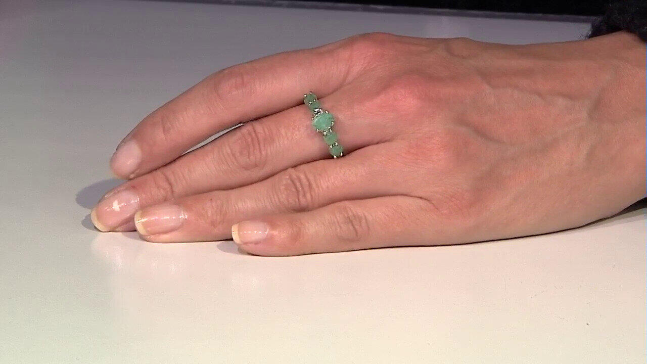 Video Zilveren ring met een Braziliaanse smaragd