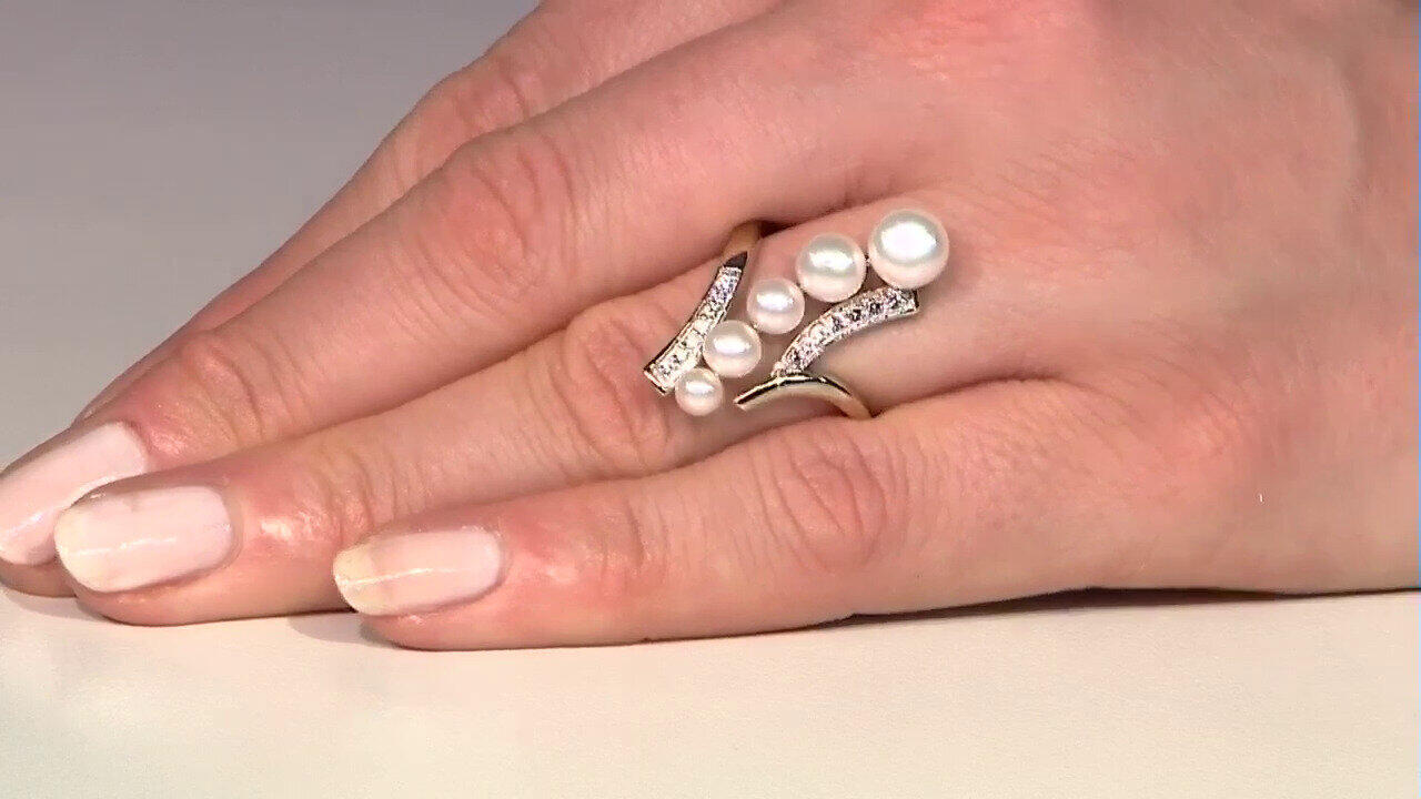 Video Anillo en plata con Perla blanca Freshwater (TPC)