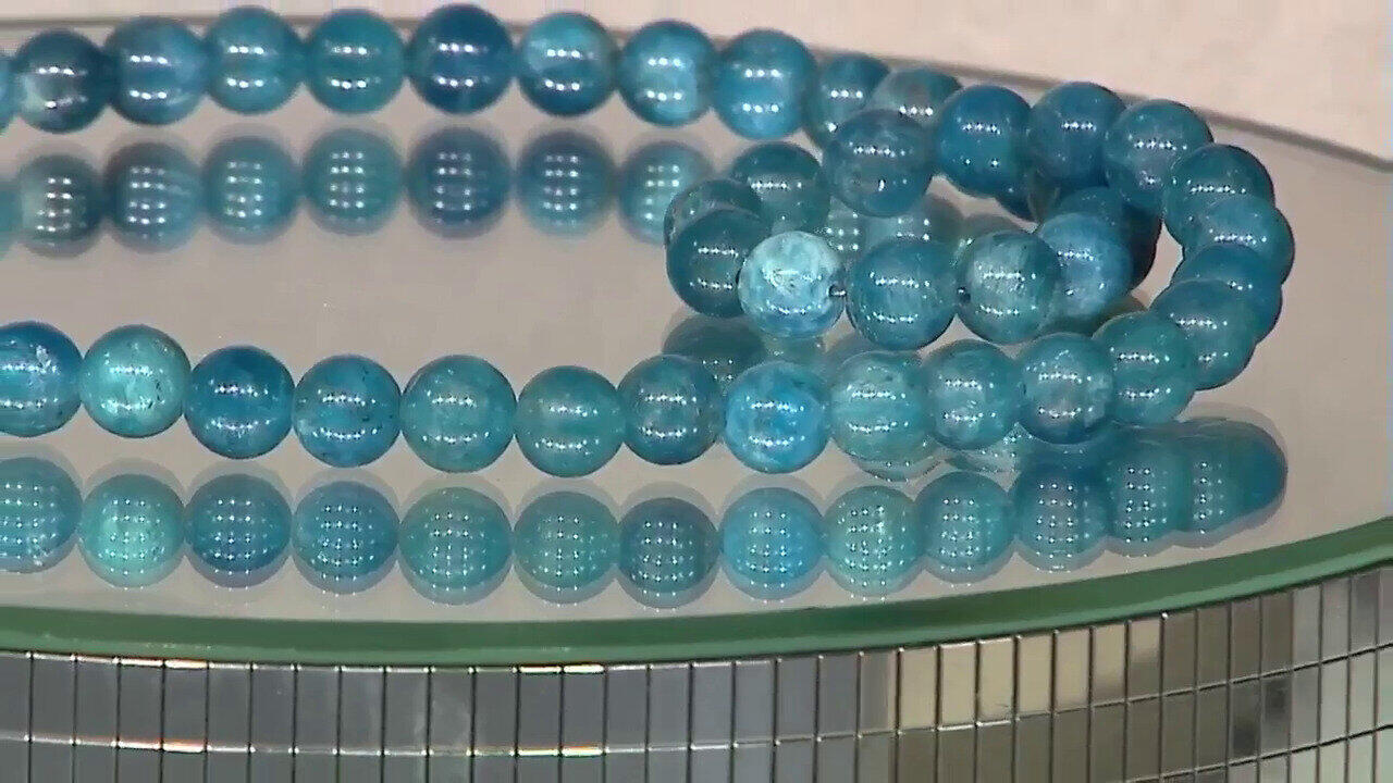 Video Zilveren halsketting met Blauwe apatieten