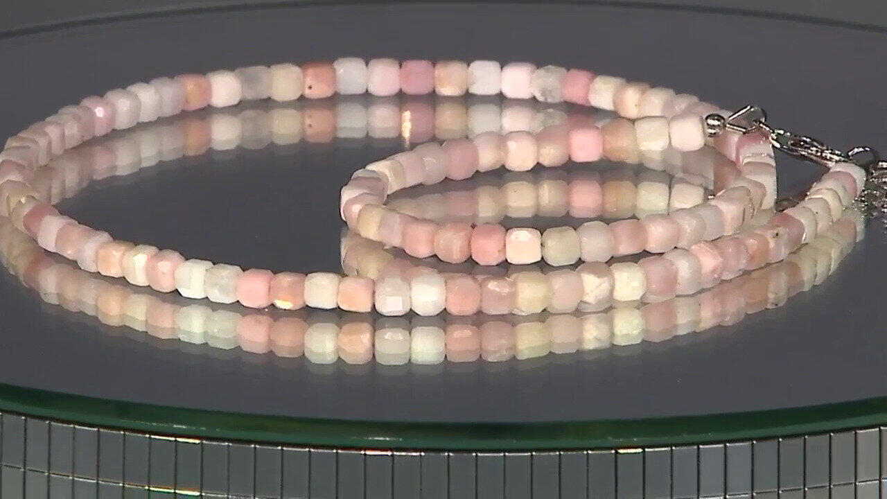Video Pink Andenian Opal Silver Necklace