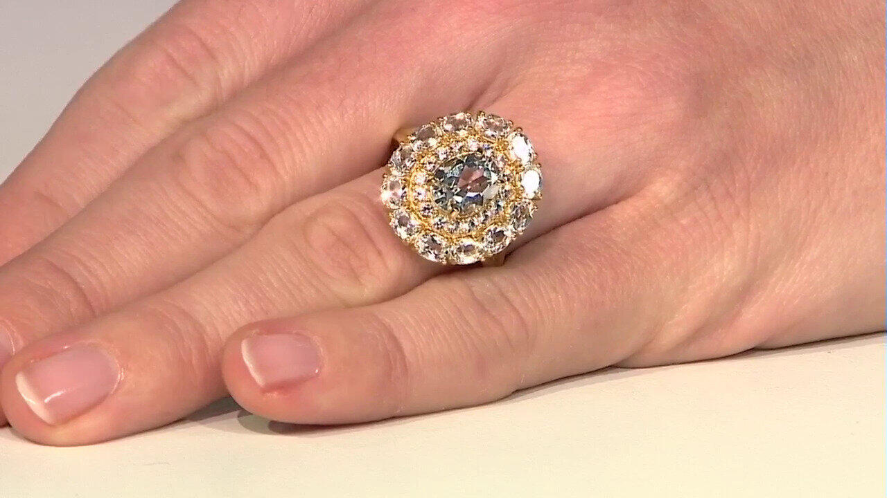 Video Anello in argento con Topazio Bianco