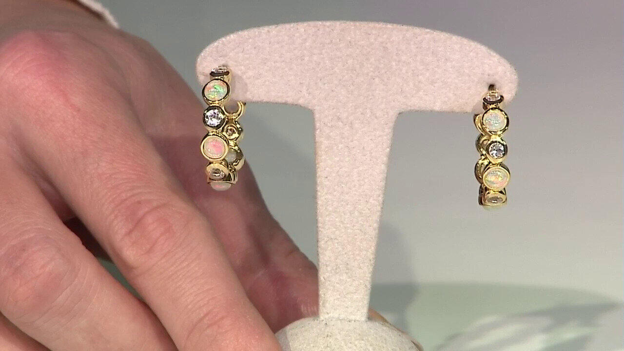 Video Boucles d'oreilles en argent et Opale Welo