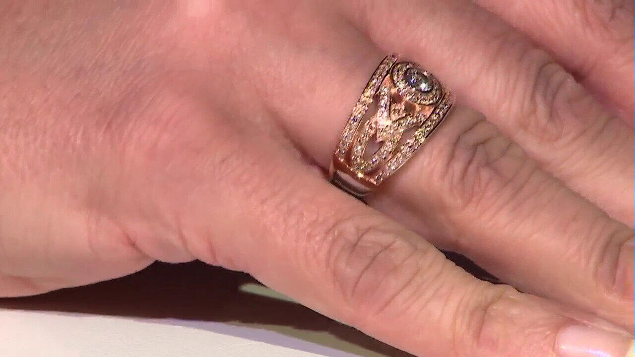 Video 14K VS1 Argyle Rose De France Diamond Gold Ring (Annette)