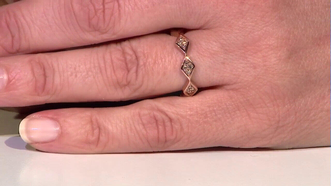 Video Gouden ring met SI1 Argyle Rose De France Diamanten (Annette)