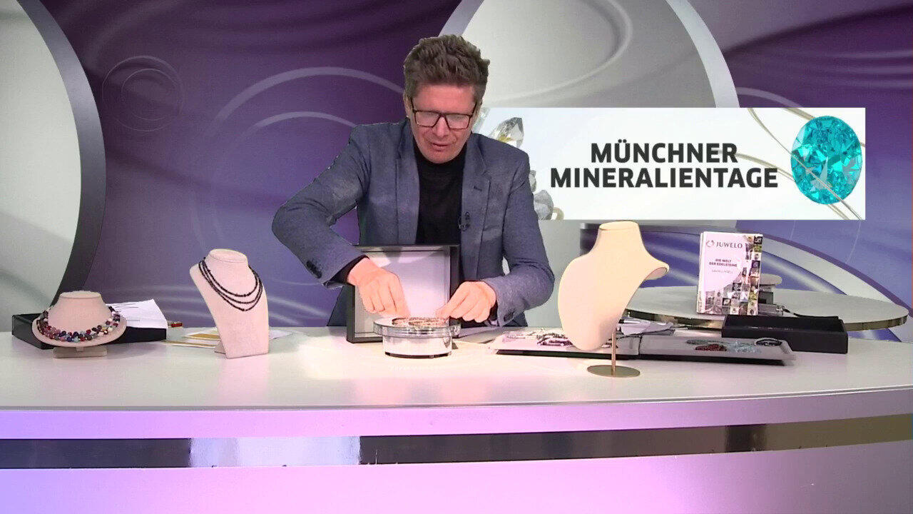 Video Zilveren halsketting met rookkwartskristallen