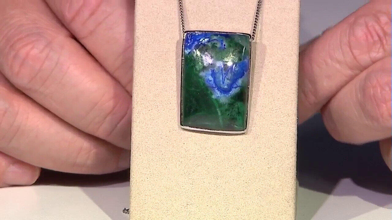 Video Ciondolo in argento con Malachite Azzurrite (Bali Barong)