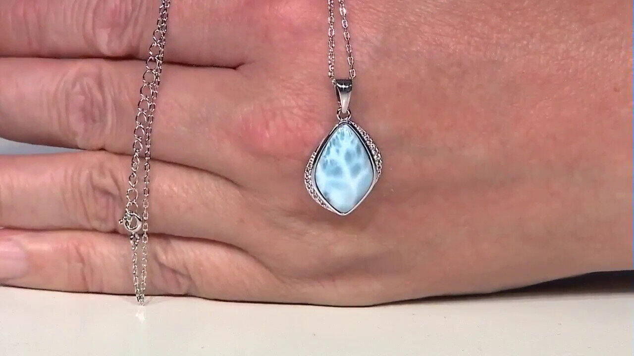 Video Collar en plata con Larimar