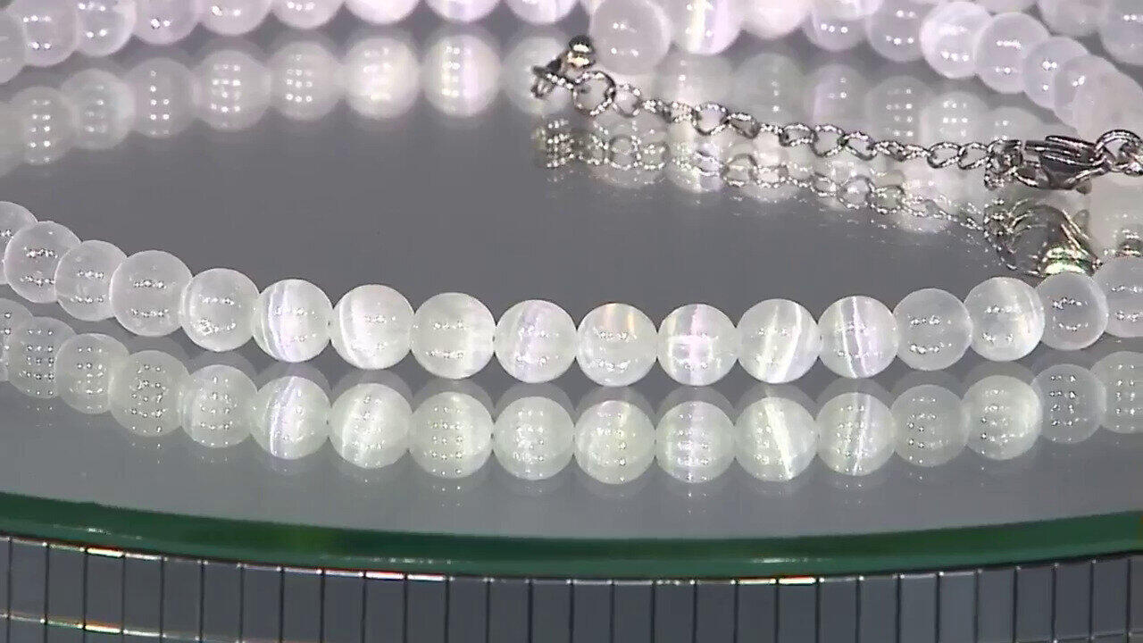 Video Selenite Silver Necklace