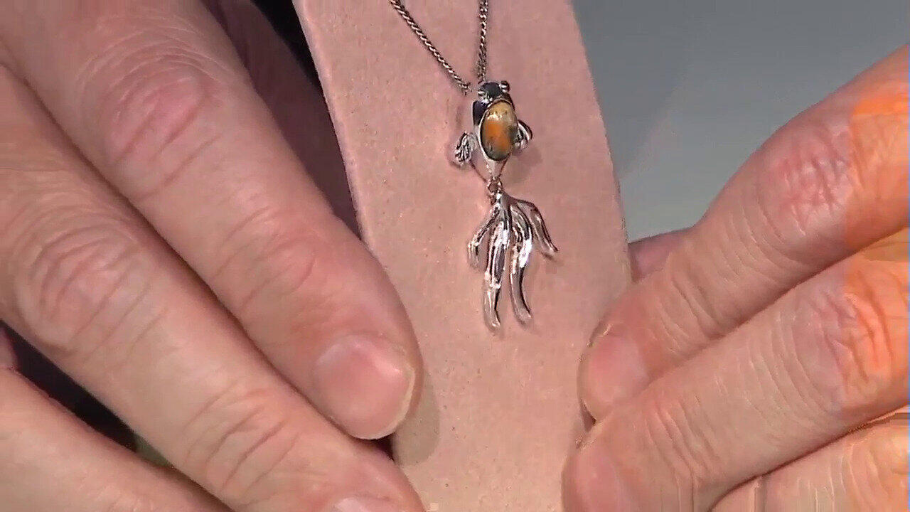 Video Zilveren hanger met edelstenen